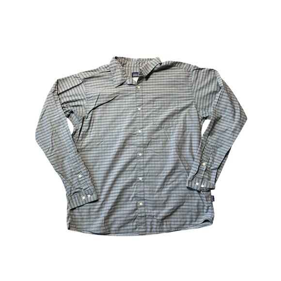 PATAGONIA Long Sleeve shirt, XL, Lightweight Flannel Gray & Blue - Picture 1 of 9